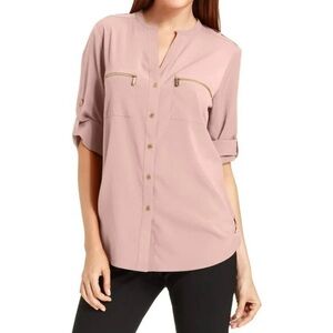 Women's Blush Button-Up Top